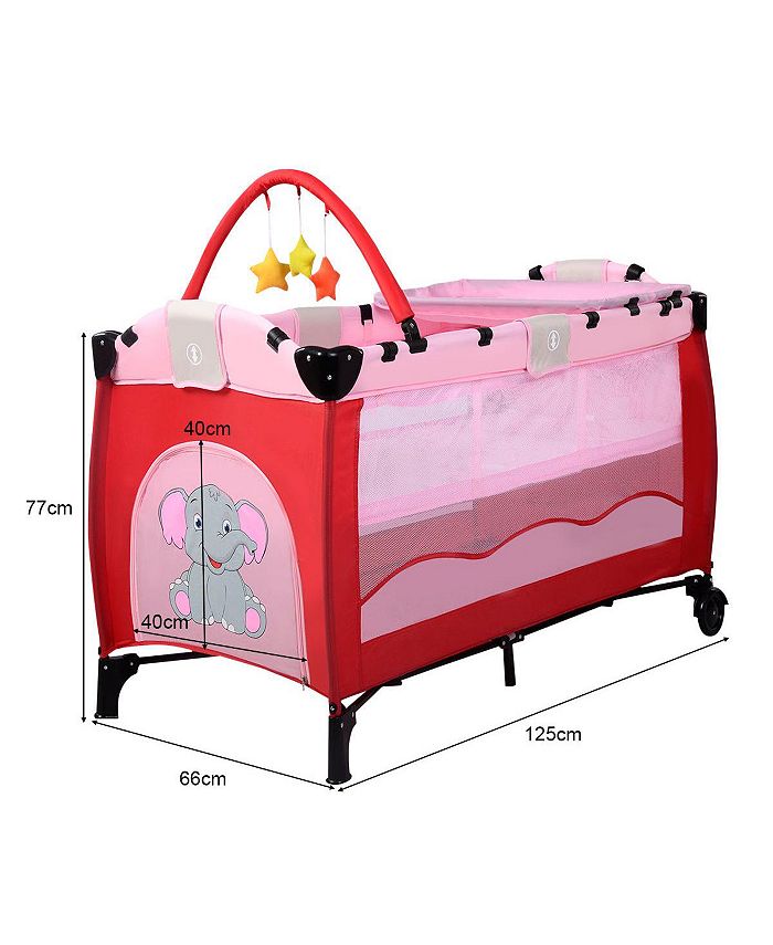 Costway Foldable Baby Crib Playpen Playard Pack Travel Infant Bed Macy's