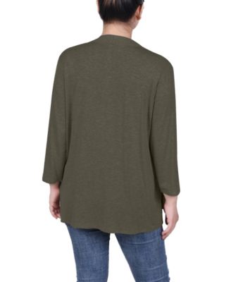 Women's 3/4 Sleeve Solid Cardigan