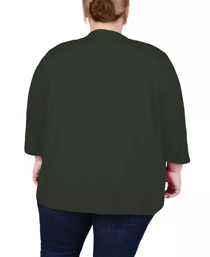 Plus Size Draped Open-Front Cardigan Sweater - thumbnail 7