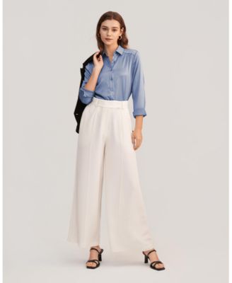 Women's Long Sleeves Collared Silk Blouse