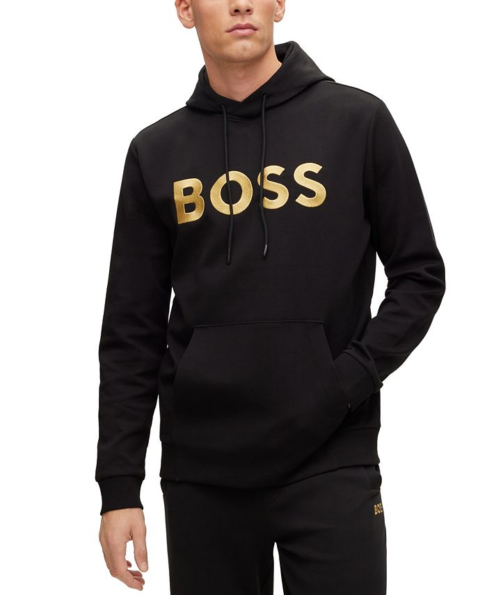 Hugo Boss Men s Cotton Blend Contrast Logo Relaxed Fit Hoodie Macy s