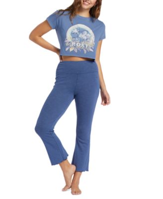 Roxy - Juniors' Zuma Ribbed Knit Flare Pants