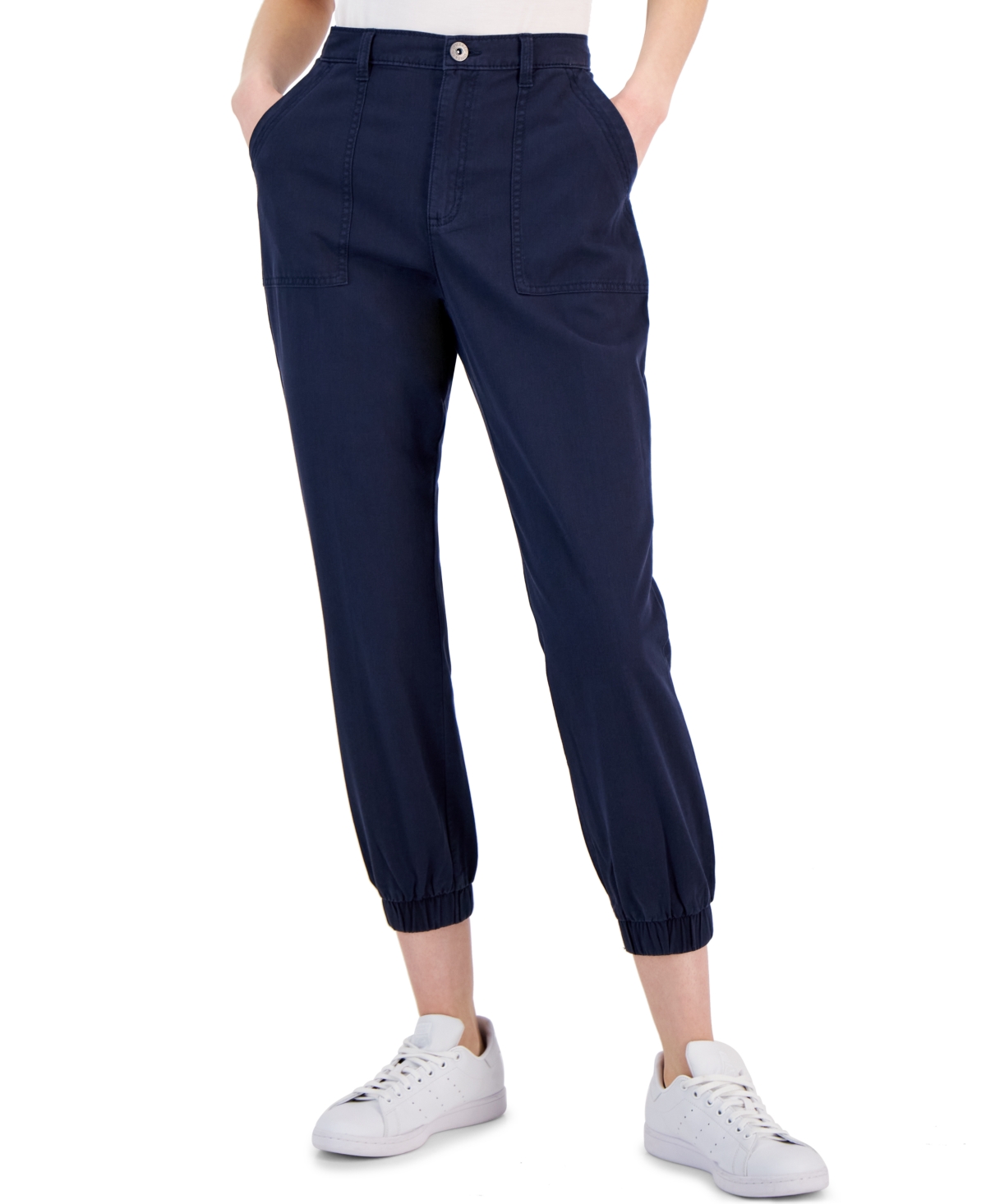 Style & Co Petite Bungee-hem Capri Pants, Created For Macy's In Ocean Mist