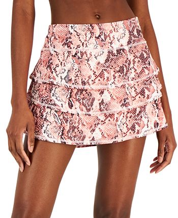 ID Ideology Women s Snake Print Knit Flouncy Skort Created for