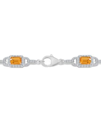 Citrine And White Topaz Bracelet (5-1/2 ct. t.w and 5/8 ct. t.w) in Sterling Silver