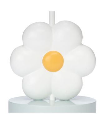 Sweet Daisy White Floral Nursery/Child Lamp with Shade & Bulb