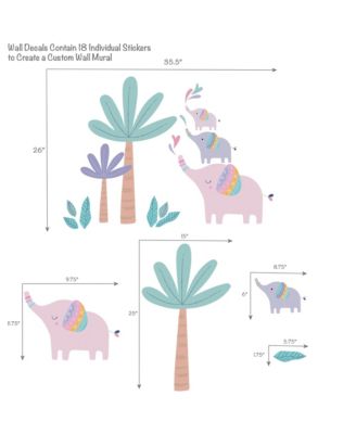 Elephant Dreams Colorful Tree Wall Decals / Stickers