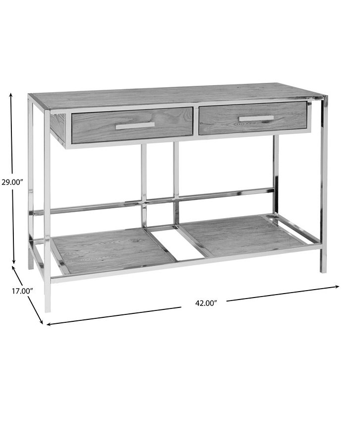 Accentrics Home Modern IndustrialStyle Wood and Metal Sofa Table Macy's