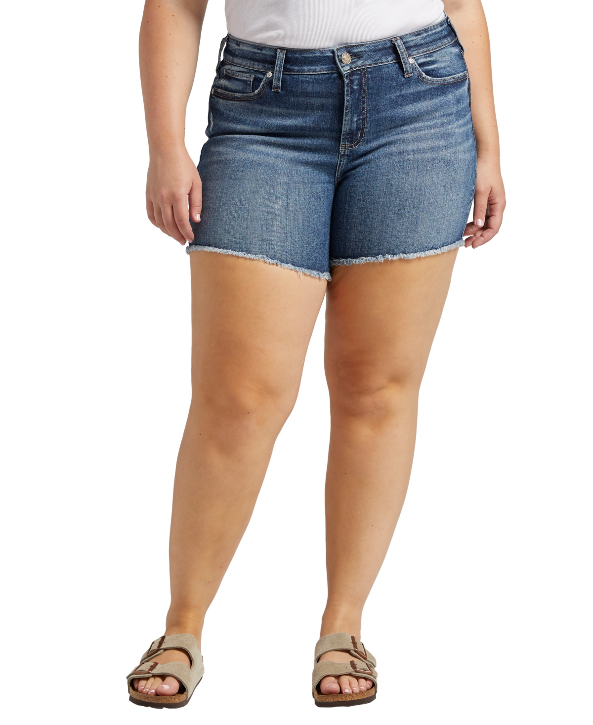 Silver Jeans Co. Plus Size Elyse Mid-rise Shorts In Indigo