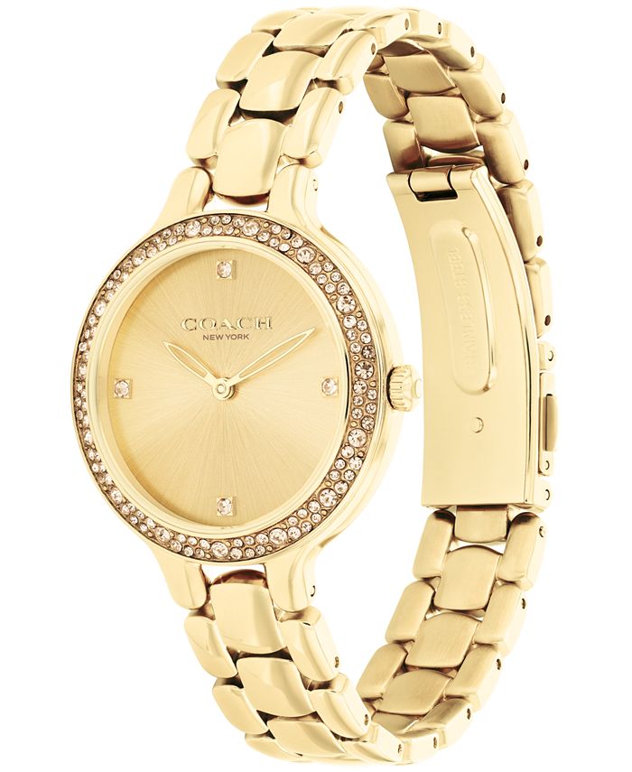 COACH Women's Chelsea Quartz Gold-Tone Stainless Steel Bracelet Watch ...