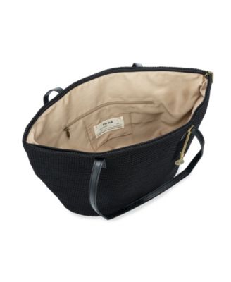 The Sak Faye Crochet Tote Bag - Double Leather Straps, Recycled Materials, Large Size