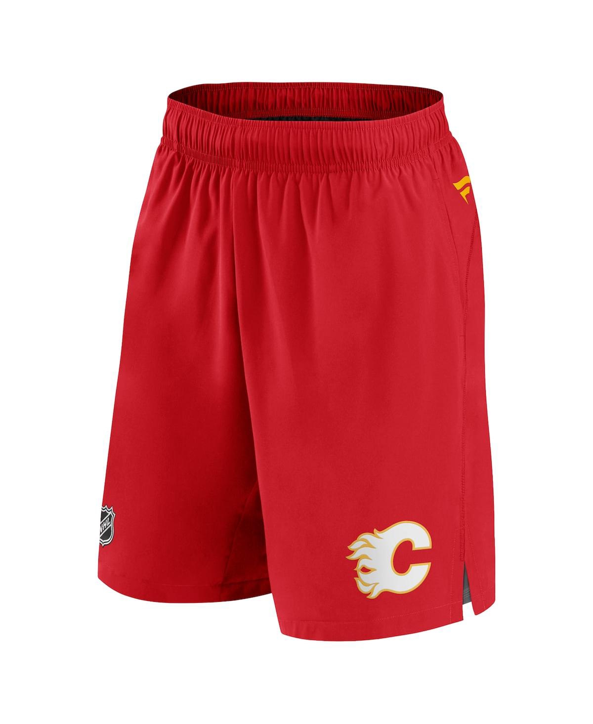 Shop Fanatics Men's  Red Calgary Flames Authentic Pro Rink Shorts