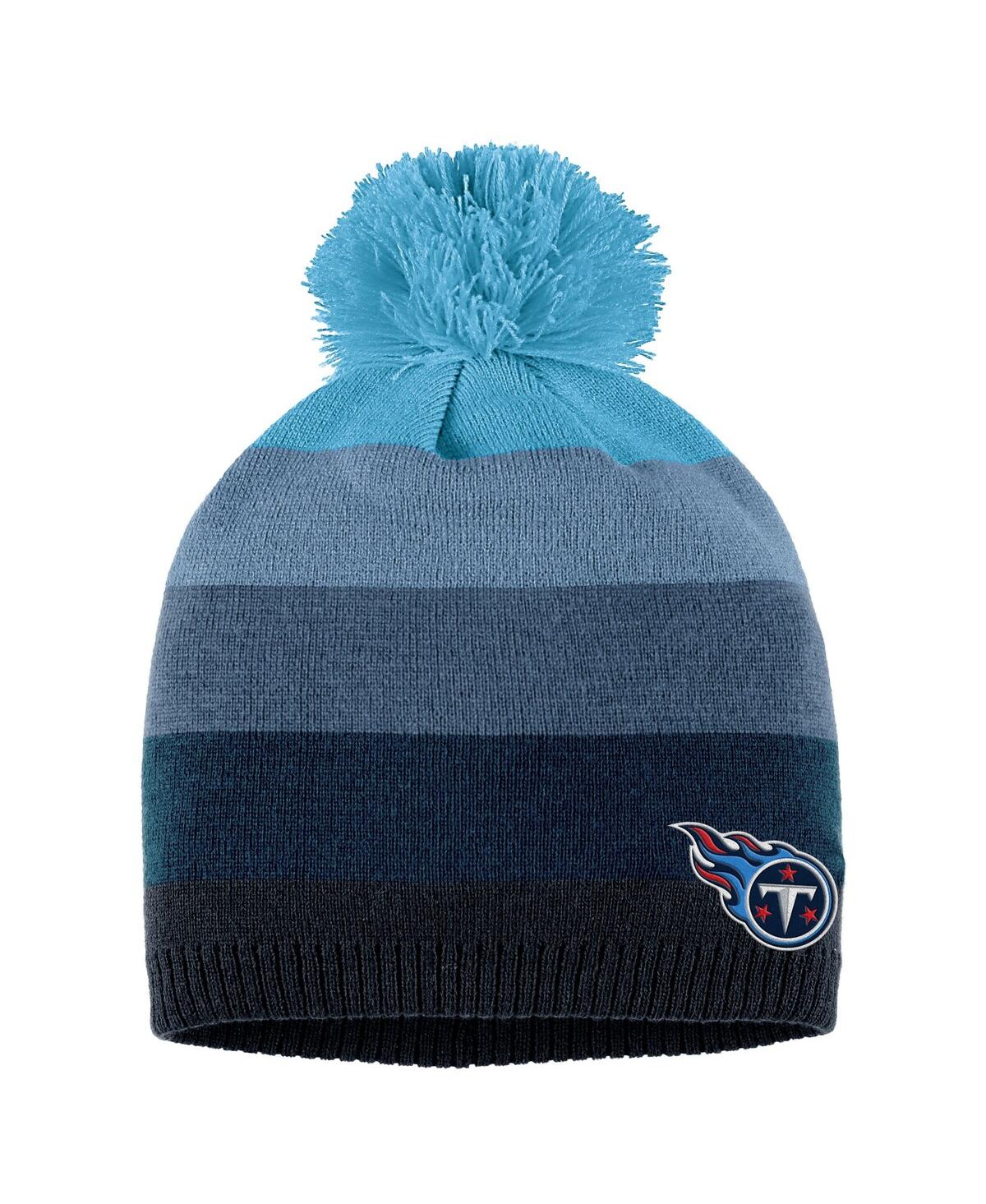 Shop Wear By Erin Andrews Women's  Light Blue Tennessee Titans Ombre Pom Knit Hat And Scarf Set