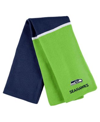 Women's College Navy Seattle Seahawks Colorblock Cuffed Knit Hat with Pom and Scarf Set