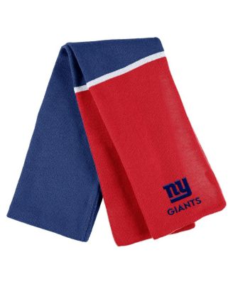 Women's Royal New York Giants Colorblock Cuffed Knit Hat with Pom and Scarf Set