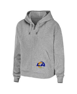 Women's Heather Gray Los Angeles Rams Plus Size Full-Zip Hoodie