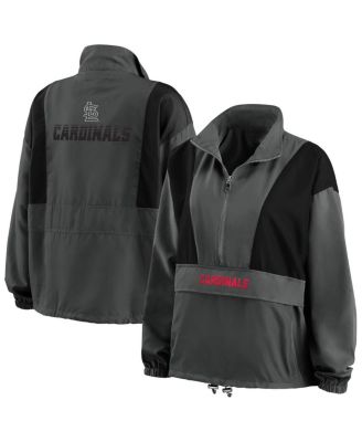 Women's Charcoal St. Louis Cardinals Packable Half-Zip Jacket