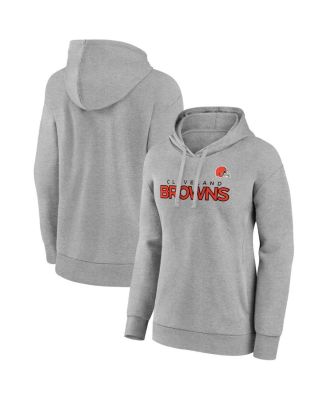 Women's Heathered Gray Cleveland Browns Checklist Crossover V-Neck Pullover Hoodie