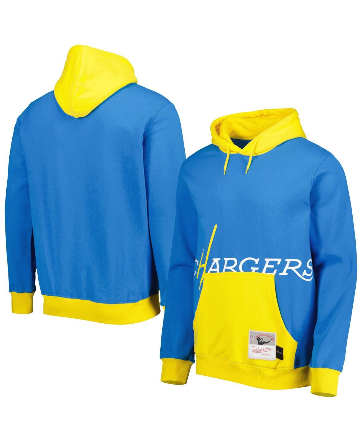 Men's Mitchell & Ness Powder Blue Los Angeles Chargers Big Face 5.0 Pullover Hoodie - Powder Blue