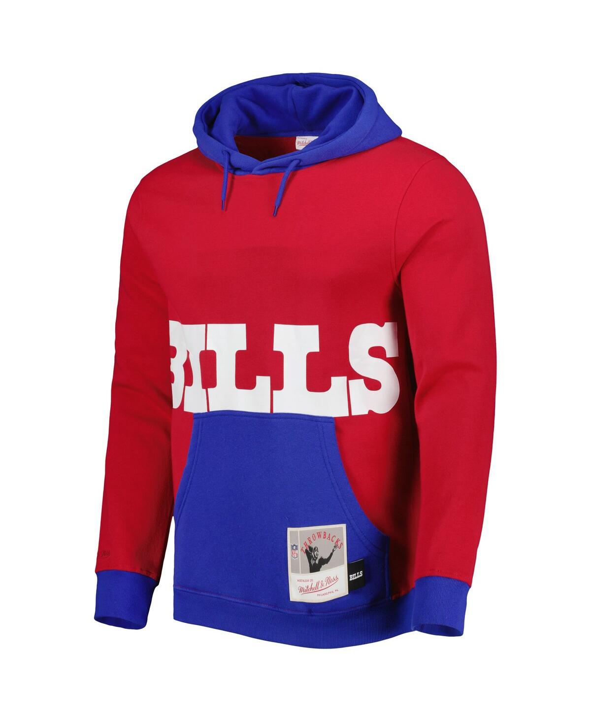 Shop Mitchell & Ness Men's  Red Buffalo Bills Big Face 5.0 Pullover Hoodie