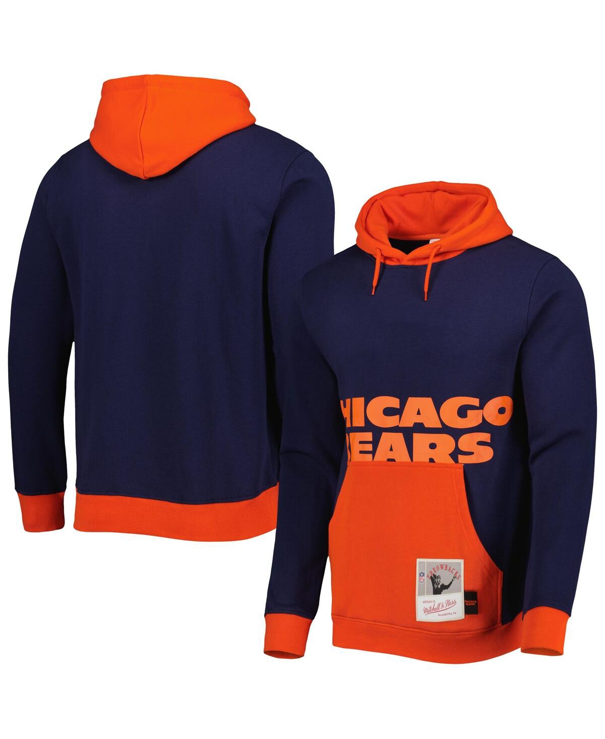 Mitchell & Ness Men's  Navy Chicago Bears Big Face 5.0 Pullover Hoodie In Navy