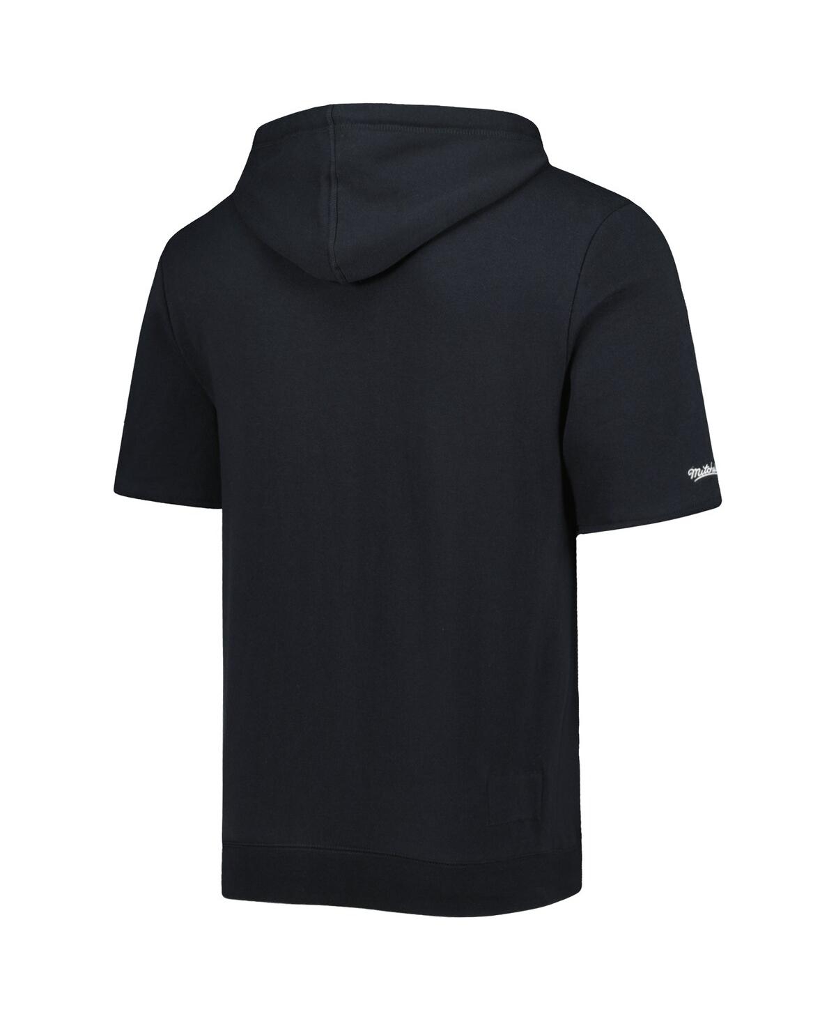 Mitchell & Ness Men's  Black Pittsburgh Steelers Washed Short Sleeve Pullover Hoodie In Black