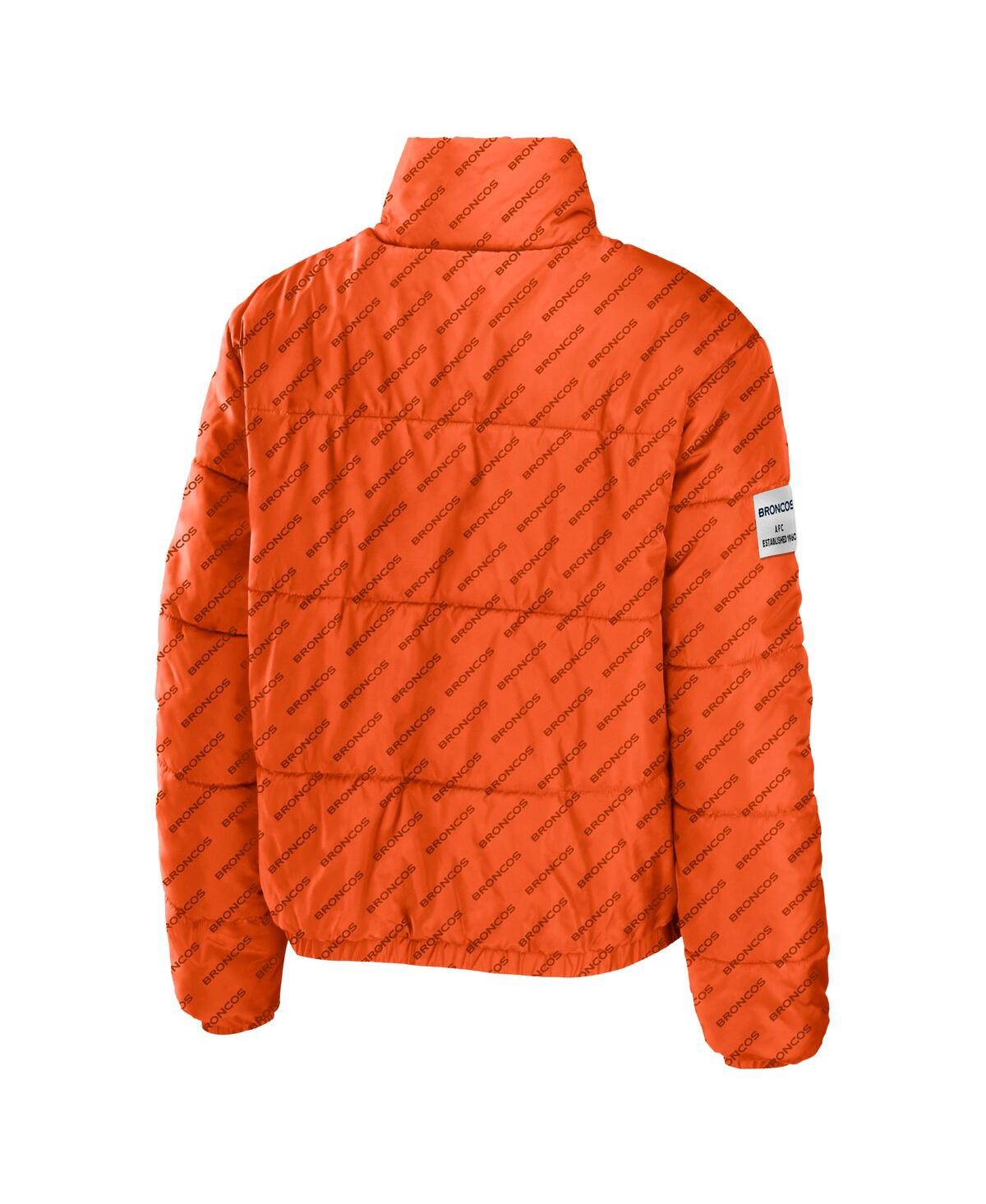 Shop Wear By Erin Andrews Women's  Orange Denver Broncos Puffer Full-zip Jacket