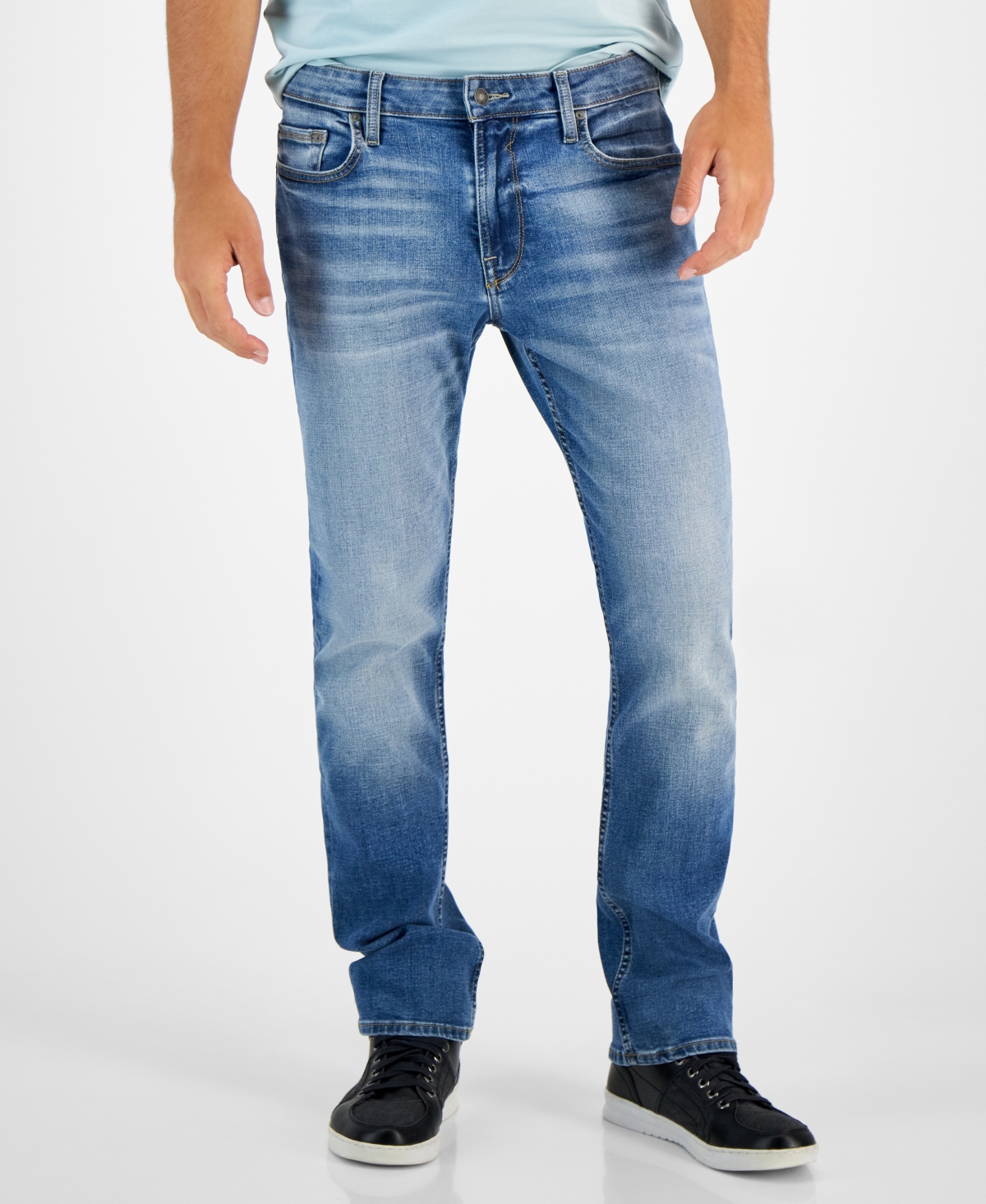 Shop Guess Men's Regular Straight Fit Jeans In Clifton Wash