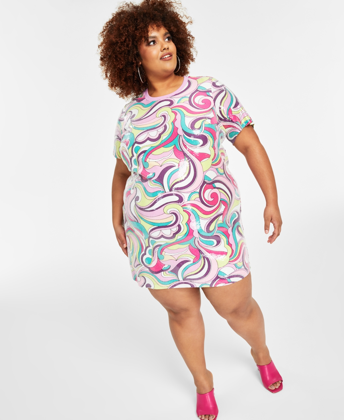 Oversized sequin shirt store dress plus size
