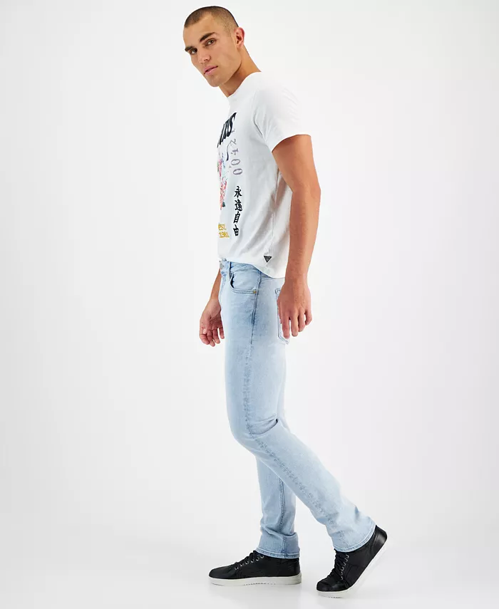 Men's Light-Wash Slim Tapered Fit Jeans - thumbnail 2