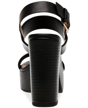 DV Dolce Vita Women's Cally Sandals - Two Strap Buckle Platform Heel