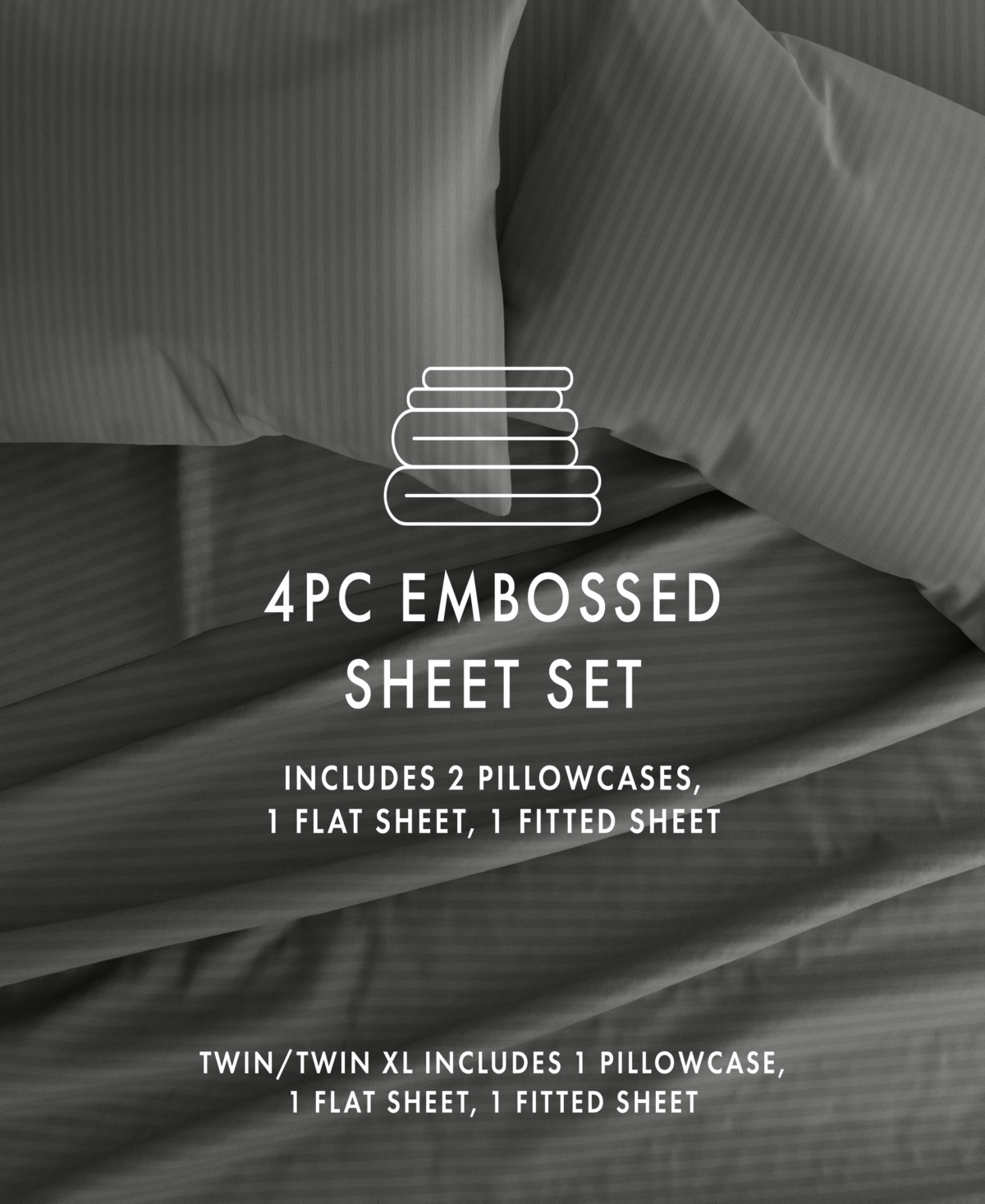 Expressed In Embossed by The Home Collection Striped 4 Piece Bed Sheet Set,