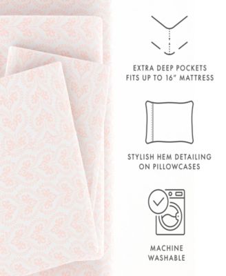 The Boho & Beyond Premium Ultra Soft Pattern 3-Pc. Sheet Set, Twin