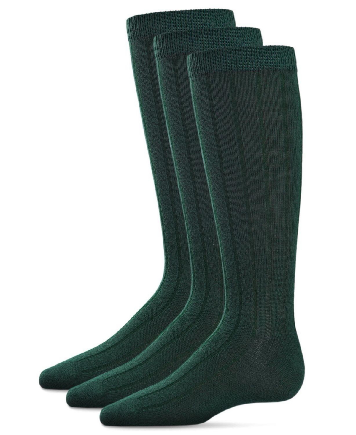 MeMoi Boys 3 Pairs Basic Cotton Blend Ribbed Crew Socks