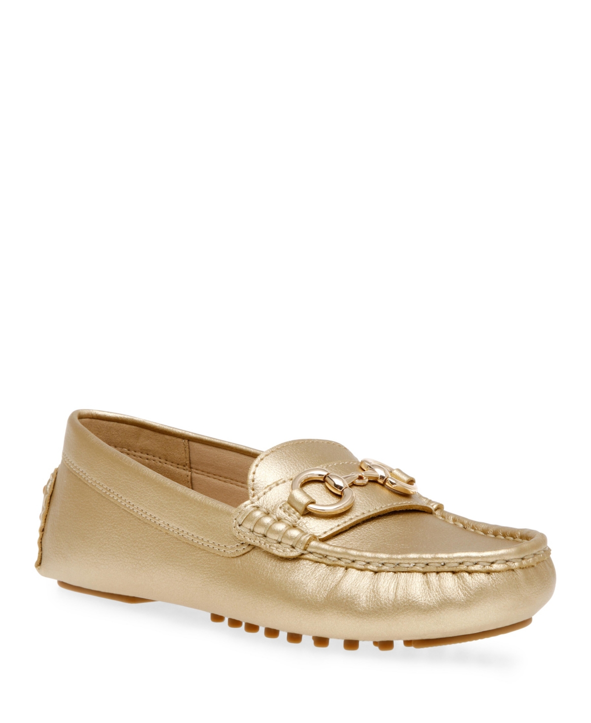 Shop Anne Klein Women's Chrystie Moccasin Flats In Gold