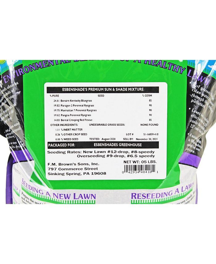 Esbenshade's Sun and Shade Premium Grass Seed Mix, 5 pound bag Macy's