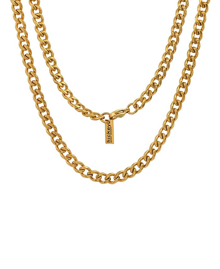 Hickey Freeman 18K Gold Plated Cuban Link Chain Necklace - Macy's