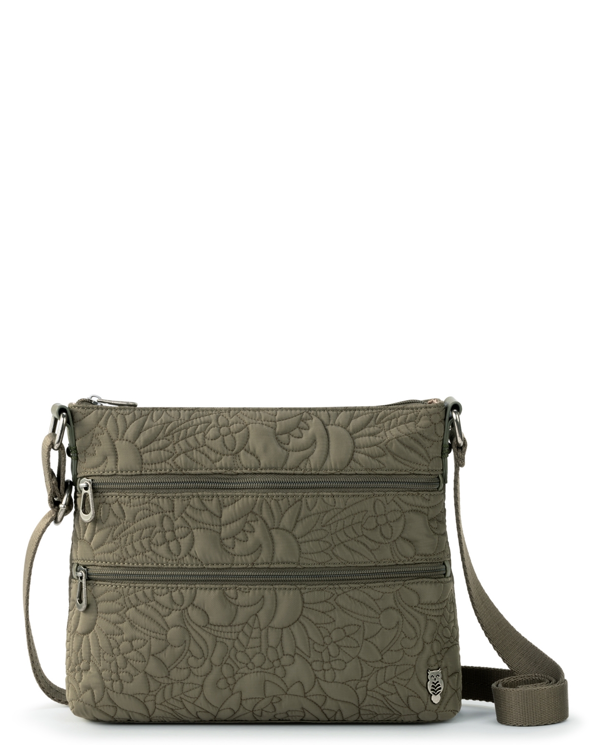 Sakroots Recycled Basic Crossbody In Olive Spirit Desert Quilted