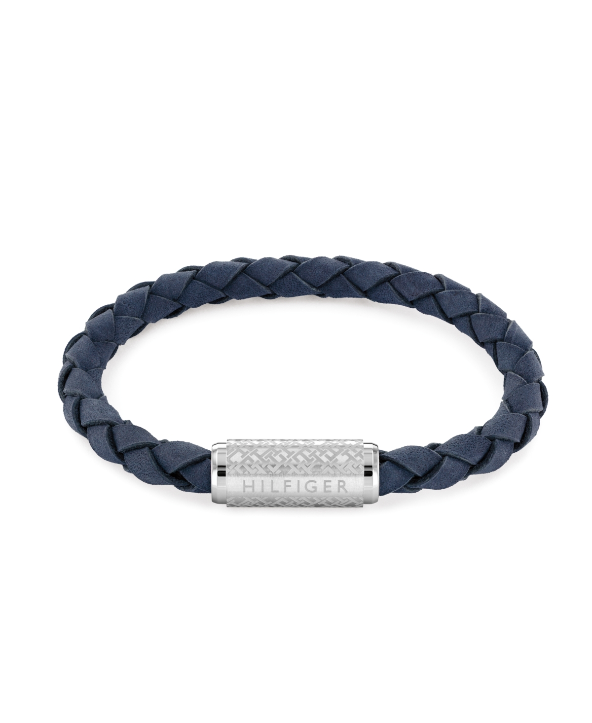 Tommy Hilfiger Men's Braided Blue Suede Leather Bracelet