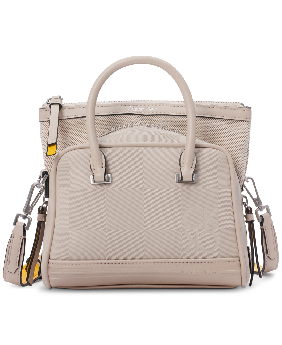 Calvin Klein Cypress 2 in 1 Top Zip Crossbody, Black/Silver: Handbags
