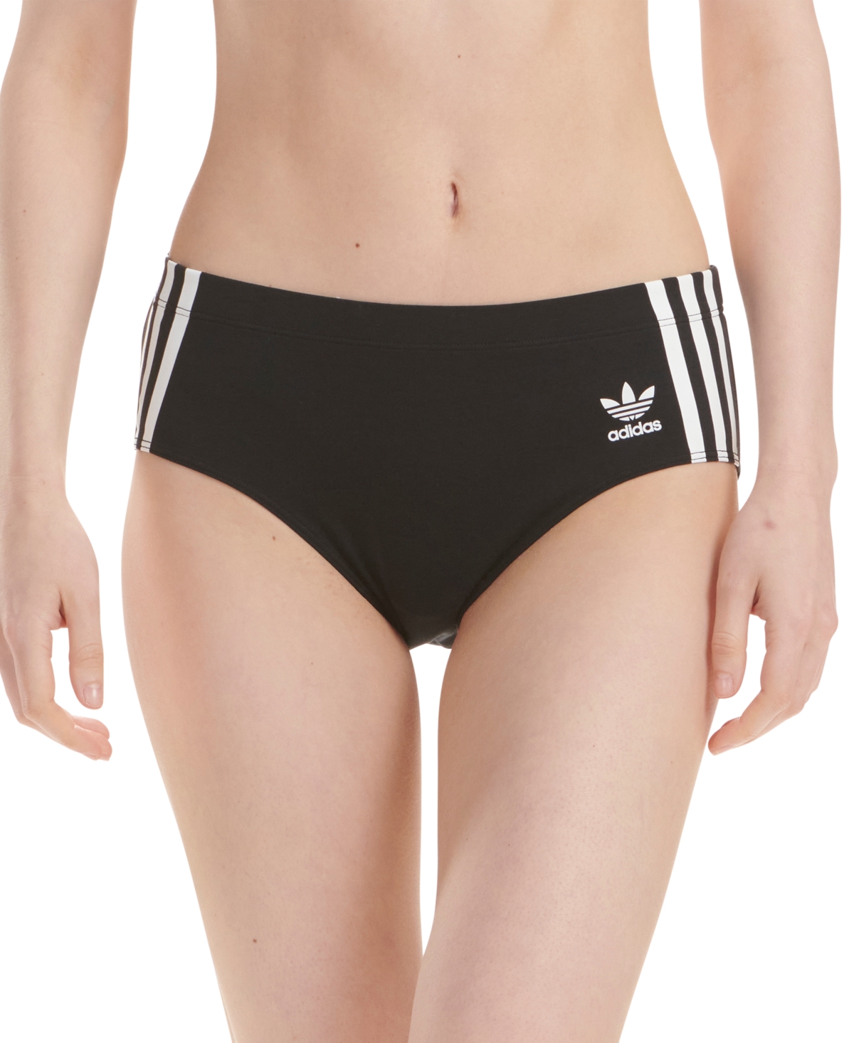 Adidas Originals Intimates Women's 3-stripes Hipster Underwear 4a7h64 In Black