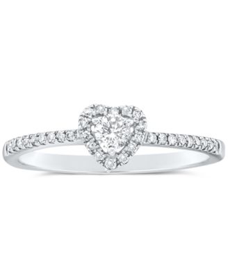 Diamond Heart Halo Engagement Ring (1/4 ct. t.w.) in 14k White, Yellow or Rose Gold