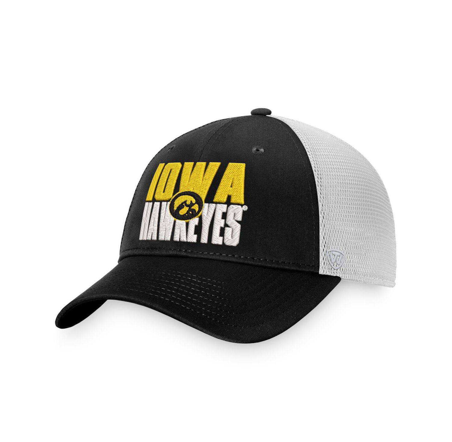 Men's Black, White Iowa Hawkeyes Stockpile Trucker Snapback Hat