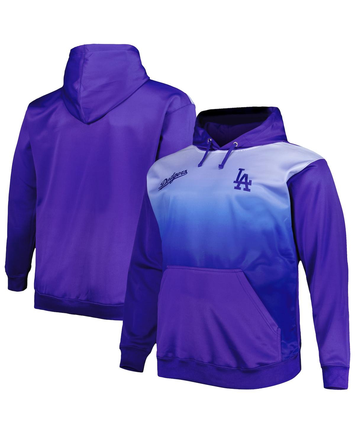 PROFILE MEN'S ROYAL LOS ANGELES DODGERS BIG & TALL FADE SUBLIMATED FLEECE PULLOVER HOODIE