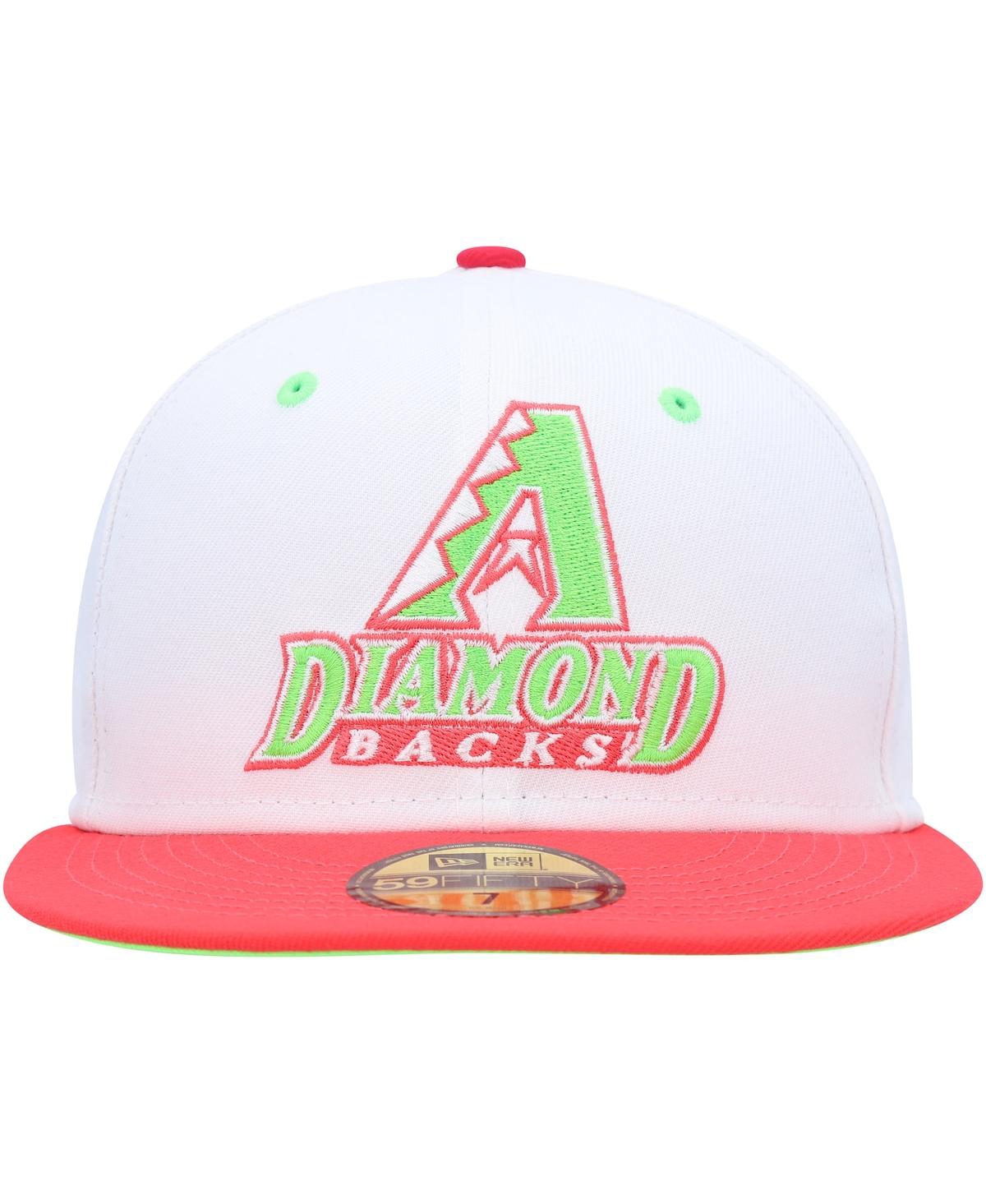 Shop New Era Men's  White, Coral Arizona Diamondbacks 1998 Inaugural Season Strawberry Lolli 59fifty Fitte In White,coral