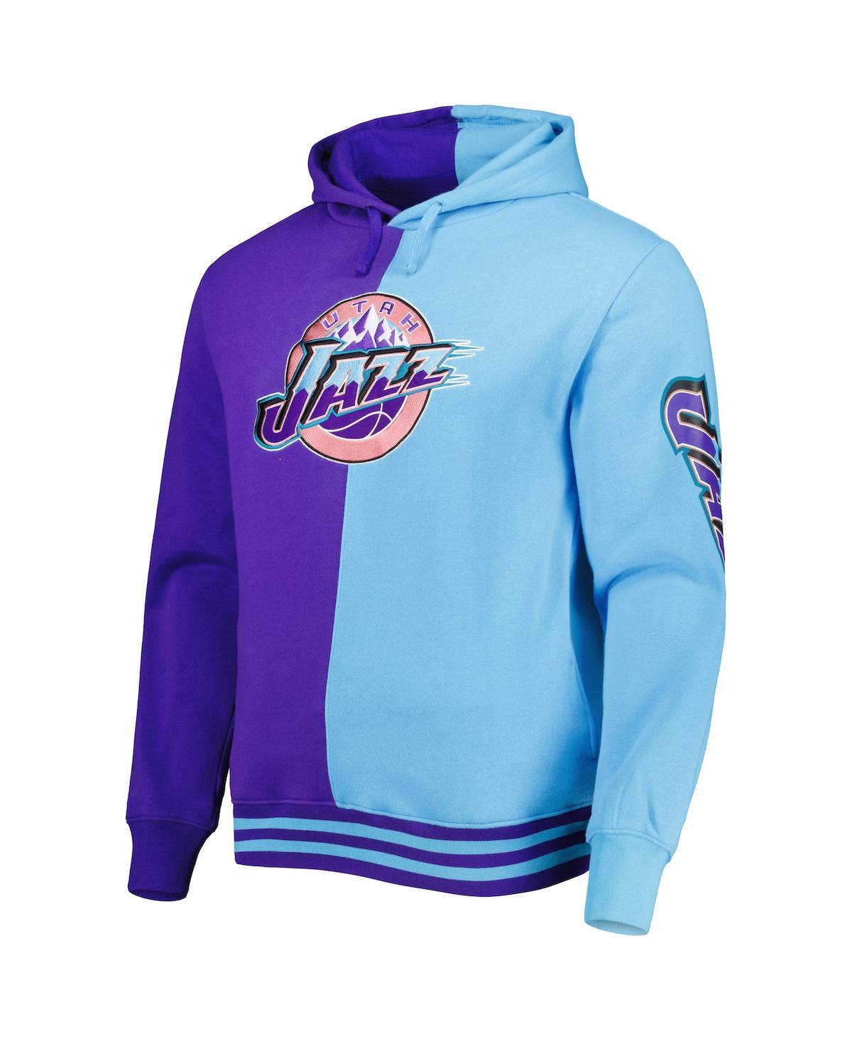 Men's Mitchell & Ness Turquoise Utah Jazz Hardwood Classics Split Pullover Hoodie - Turquoise
