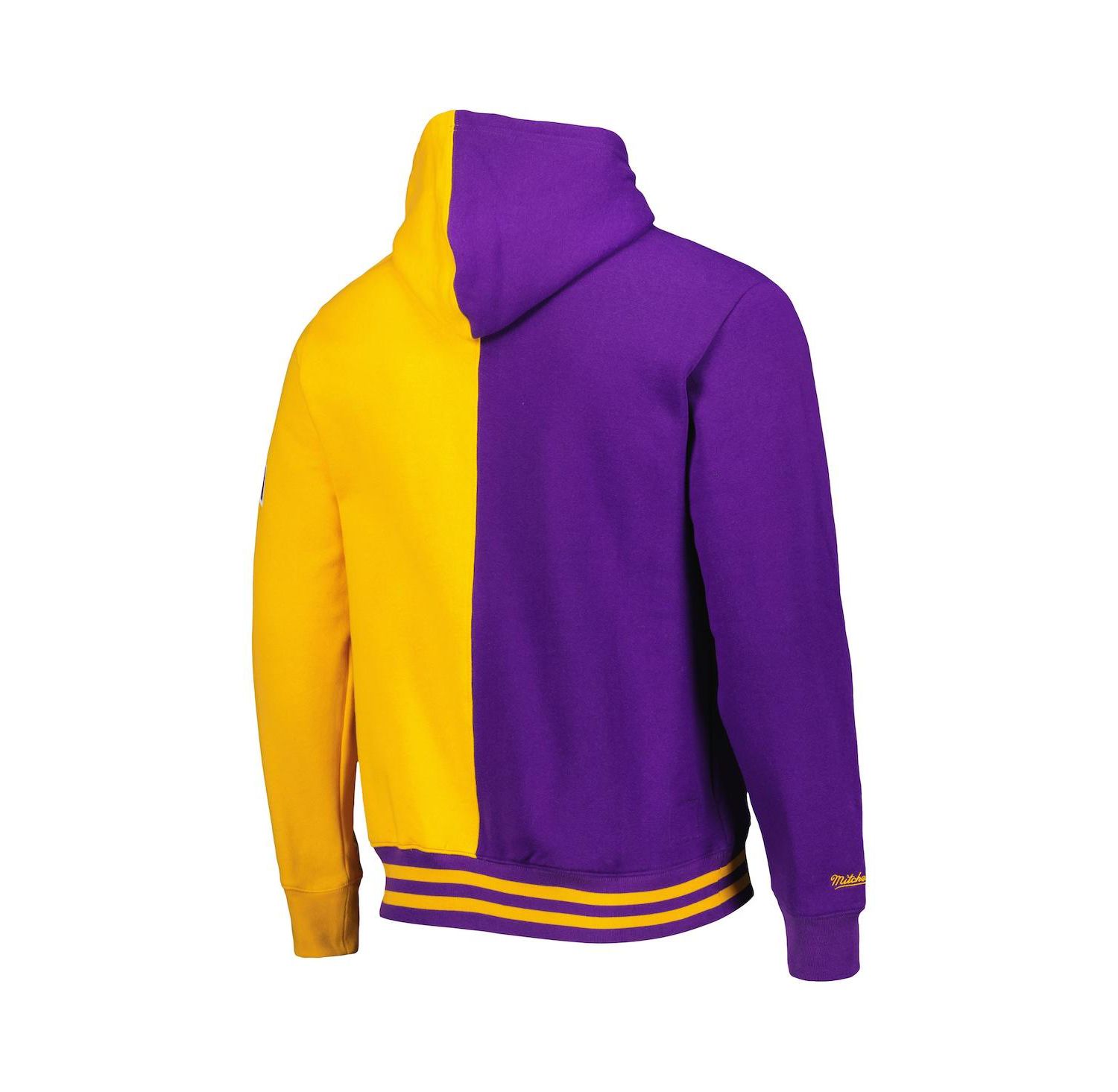 Men's Purple, Gold Los Angeles Lakers Hardwood Classics Split Pullover Hoodie