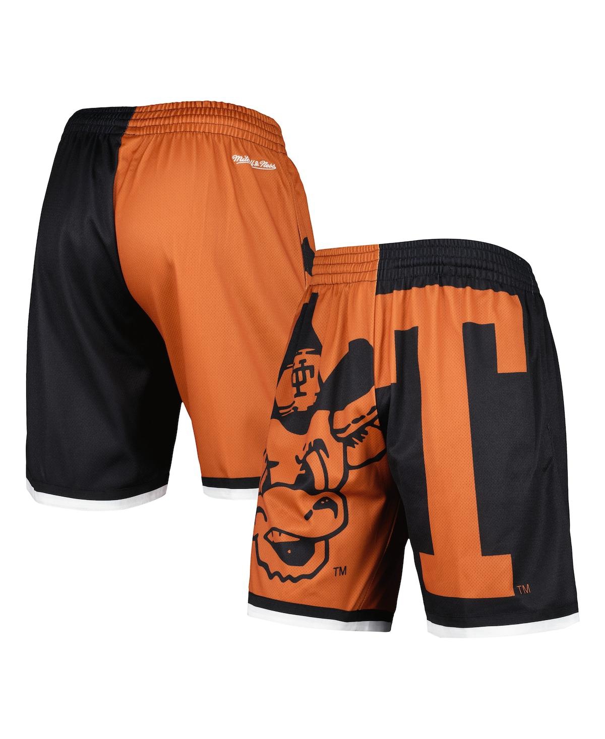 Shop Mitchell & Ness Men's  Texas Orange, Black Texas Longhorns Big Face 5.0 Fashion Shorts In Texas Orange,black