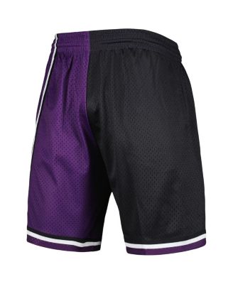 Men's Black, Purple Sacramento Kings Hardwood Classics 2000 Split Swingman Shorts