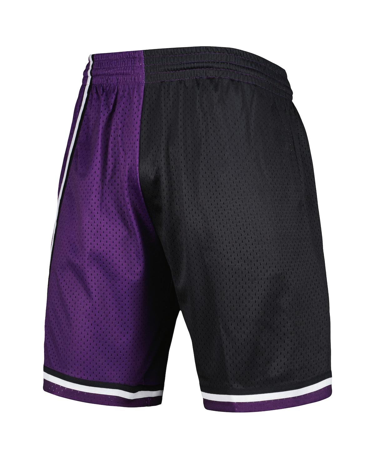 Mitchell & Ness Men's  Black, Purple Sacramento Kings Hardwood Classics 2000 Split Swingman Shorts In Black,purple